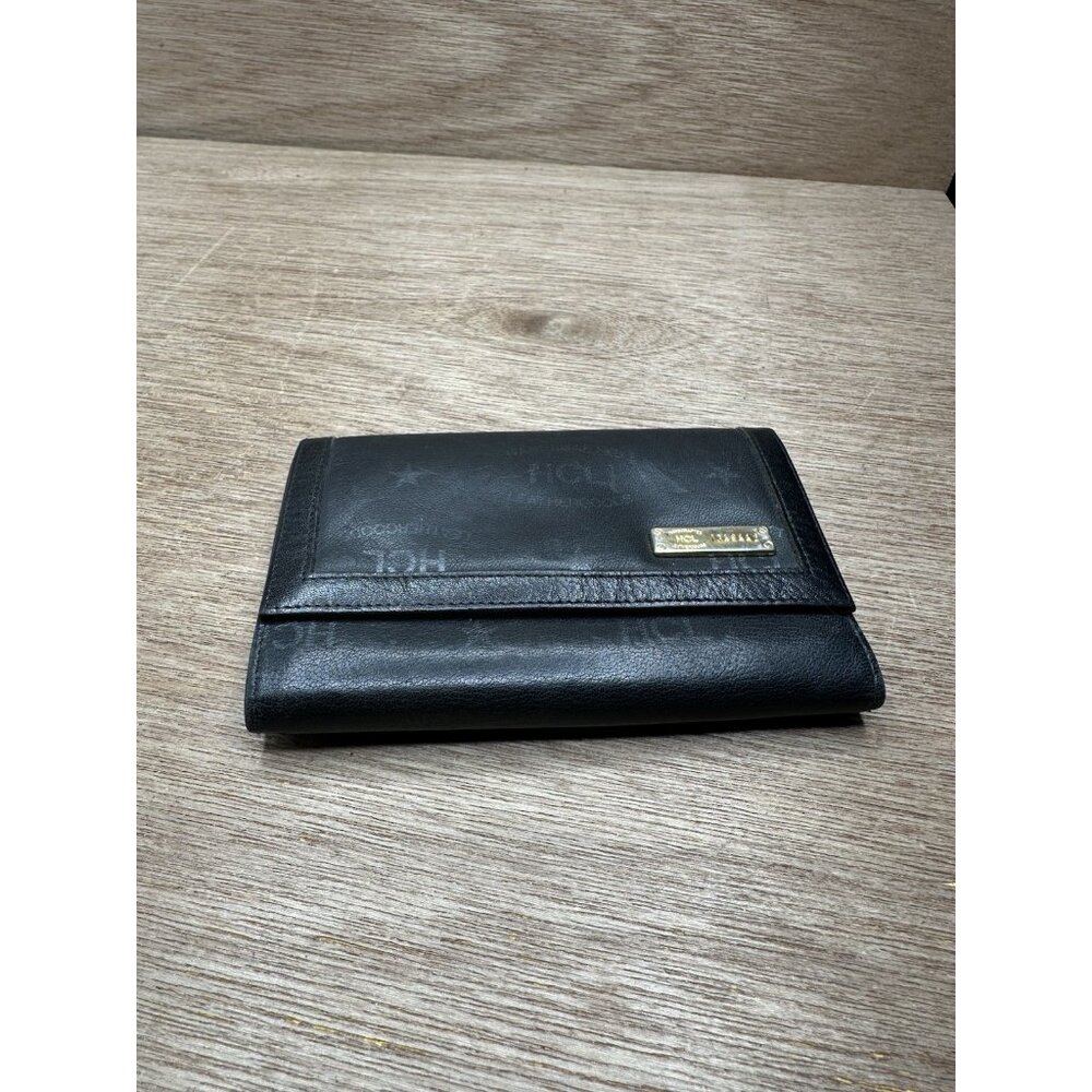 HCL Signature Leather Wallet - Black with Black Trim - Vintage